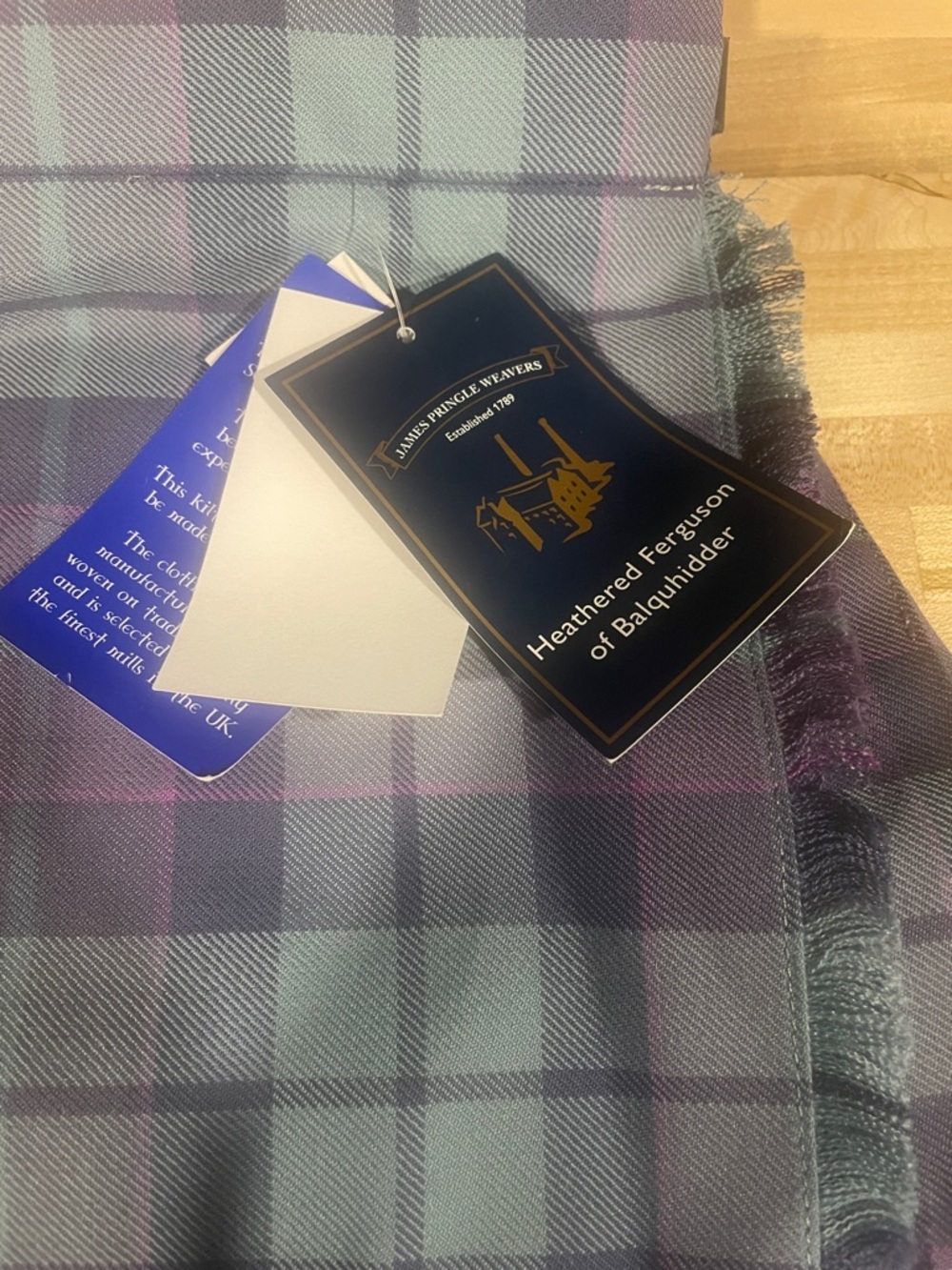 Pleated lavender and blue kilt new with tags Scotland - Picture 2 of 6